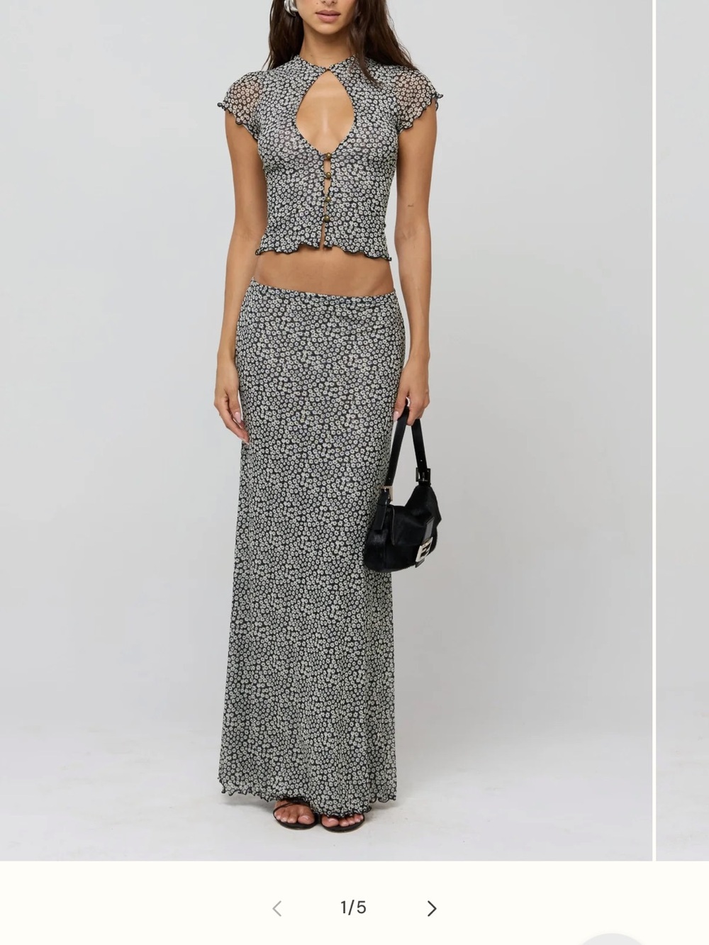 [NEW WITH TAGS] RESA Black and White Floral Maxi Skirt